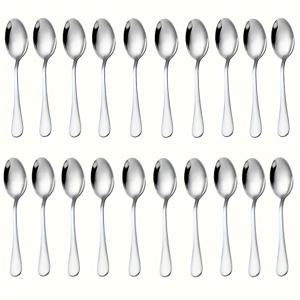 TEMU 10pcs/20pcs, 디저트 스푼, 은색 스테인레스 스틸 커피 스푼, 간단한 우유 스푼, 모던 티 스푼, 재사용 가능한 스푼, 파티 웨딩 세탁 가능한 디저트 스푼, 주방 용품, 식당 용품, 식기 (은색)