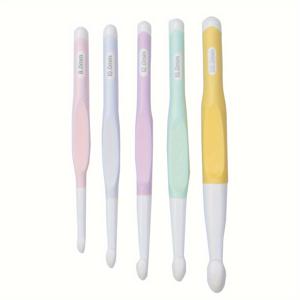 TEMU 5PCS 다색 대형 크로셰 훅 세트, 두꺼운 실, 튼튼한 플라스틱 손잡이, DIY 공예 및 뜨개질에 이상적입니다.