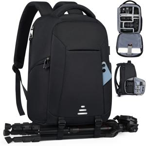 TEMU 루바르디 카메라 백팩, DSLR 카메라 전문가용 카메라 백팩, 15.6인치 노트북 백팩, 삼각대 방지 카메라 케이스, 남녀 공용 대형 사진 촬영 백팩, 블랙