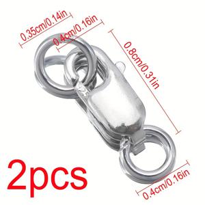 TEMU 2개 925 스털링 실버 팔찌 버클 8mm, 키체인, 애완견 가방 버클 커넥터 DIY 주얼리 만들기에 사용 가능, MINGXUAN