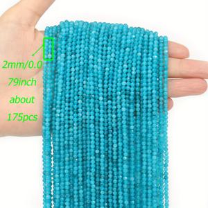 TEMU 천연 블루 칼세도니 비즈 2-4mm, 페이셋 라운드 루즈 스페이서 비즈, DIY 팔찌 및 목걸이를 위한 주얼리 메이킹 용품, 스톤 크래프팅 액세서리