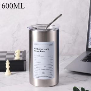 TEMU 1pc 20oz 스테인리스 스틸 자동차 커피 컵 - 차가운 음료를 위한 얼음 큐브를 보관 - 아이스 커피, 물, 등에 완벽 - 로드 트립, 캠핑, 일상 운전에 이상적 - 부모님과 파트너에게 데이, 아버지의 날, 어머니의 날, 캠핑 필수품으로 멋진 선물 - 스타일리시한 드링크웨어 | 내구성 있는 드링크웨어