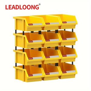 TEMU 12개 쌓을 수 있는 하드웨어 정리함 - 나사, 너트 & 볼트용 튼튼한 플라스틱 보관함 - 다색, 8x5x4 인치 - 차고 정리, 선반에 이상적