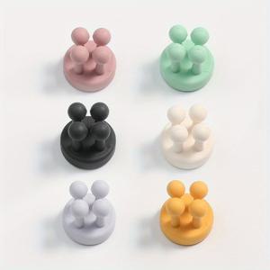 TEMU 6pcs 욕실 실리콘 칫솔 홀더 샤워 면도기 홀더 벽걸이 자체 접착성 다기능 어린이 귀여운 후크 주방 거실 사무실 걸이 칫솔, 후크
