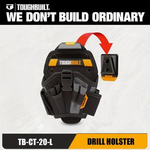 TEMU 1개 TOUGHBUILT 고강도 폴리에스터 드릴 홀스터 파우치, Cliptech, 비전기식 전동 공구 벨트 액세서리, 블랙|파우치