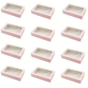 TEMU 12개 핑크 창문 기념 상자 (7 x 4..5 인치) 결혼식, 신부, 생일 파티, 졸업식용 선물 상자, 재사용 가능한 종이 선물 포장, 크리스마스에 가장 적합