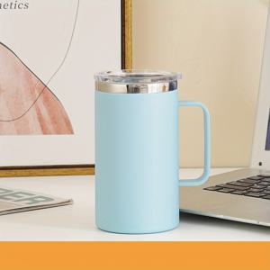 TEMU 1pc 스테인리스 슋 텀블러, 대용량 커피 컵, 밀크 티 컵, PP 바디 304 스테인리스 슋 라이닝, 스포츠 및 야외 레저 컵|텀블러