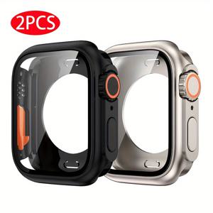 TEMU Apple Watch 46mm 44mm 45mm 40mm 41mm 42mm용 울트라 스크린 프로텍터 커버 2개 세트, iWatch 10 6 4 3 SE용 하드 PC 전면 후면 범퍼 케이스, 스크린 프로텍터 커버