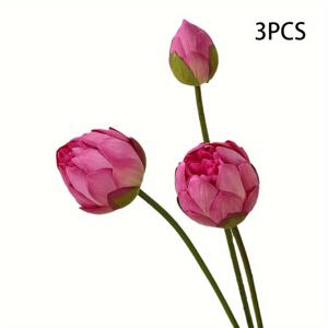 TEMU 인공 연꽃 3개 세트 - 완벽한 홈 , 어항 및 풍경 미화 | 추수감사절, 할로윈, 크리스마스, 부활절에 적합