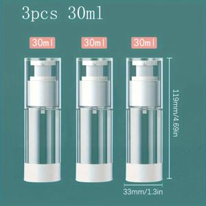 TEMU 3개 세트 투명 펌프 병, 15ml/1oz/30ml/50ml, 프탈레이트 프리 플라스틱, 무향 여행용 사이즈 디스펜서 파운데이션, 얼굴 & 바디 크림, 보습 샴푸 용기, 여행용 화장품 용기 | 포장 | 투명 소재
