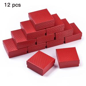 TEMU 스폰지 인서트가 포함된 12개 세트 정사각형 보석 선물 상자, 크기 7.5x7.5x3.5cm, 반지, 귀걸이, 팔찌, 목걸이를 위한 종이 공예 전시 케이스 - 보석 포장 및 전시 세트