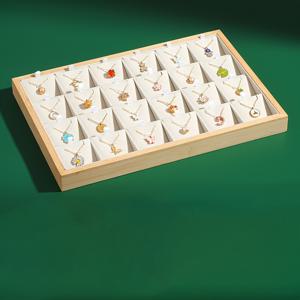 TEMU 24-Grid 펜던트 트레이, 보석 트레이, 펜던트, 목걸이, 팔찌, 반지, 고급 대용량 트레이, 보석 화물 트레이, 목걸이 디스플레이 박스, 보석 목걸이 디스플레이 프롭, 목걸이 부스, 다기능 보관, 가정, 상업, 어머니의 날, 데이, 졸업 시즌, 결혼기념일, 선물, 디스플레이에 적합