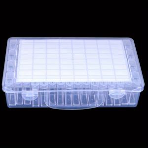 TEMU 1pc 5D DIY 페인팅 보관함, 클립 디자인의 투명한 플라스틱 공예 용기, 밀폐, 매끄러운 표면, 구슬, 풀 구슬, 네일 아트, 방수, 크리스마스 및 할로윈에 이상적, 3.2 세제곱 피트 이하 용량, 27 인치 이하 높이