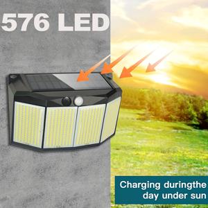 TEMU 1개/2개 576 LED 태양광 야외 조명 PIR 모션 센서 라이트 3가지 작동 모드 태양광 안전 조명 방수 광각 벽등 야외 마당 차고 울타리 데크 정원 장식용, LECLSTAR