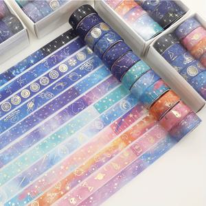 TEMU 12개 골든 호일 별 & 행성 와시 테이프 세트 - 스크랩북, 공예 및 DIY 프로젝트용 장식용 접착 마스킹 테이프 - 쉬운 붙이기 & 떼기, 탈착 가능