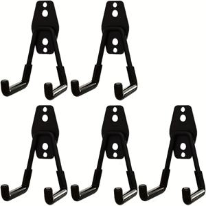 TEMU 5개 세트 강력한 가라지 후크, 스틸 가라지 보관 후크, 벽걸이 가라지 행거 및 정리대, 전동 공구, 사다리, 대량 품목, 자전거, 로프 및 기타 장비 정리용 5개 세트