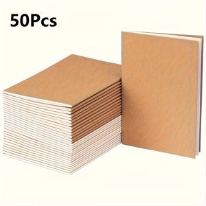 TEMU 10개/30개/50개 A5 크래프트 종이 노트북, 8.3x5.5인치 빈 페이지 다이어리, 대량 노트북, 스케치북, 여행 다이어리 세트, 업무, 예술 캠프, 여행자, 사무용품, 크리스마스 선물에 적합|다이어리|일기장