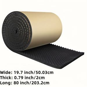 TEMU 45kg/m3 고밀도 자가 접착 스튜디오 소음 흡수 차량 단열 거품 실린서 자동차 방음 단열용 접착 고밀도 음향 폼 에그 트레이 패널 스튜디오 폼 블랙 사운드프루프 벽 패널 소리 흡수 및 열 절연 폼 실린서, 내열성 방음 폼과 차량용 단열 패드(19.7인치 * 0.79인치 * 80인치)