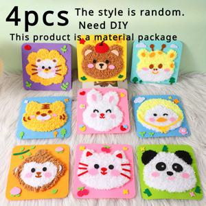 TEMU 초보자를 위한 DIY 동물 테마 바느질 키트 - 도구 및 재료가 포함된 4개 세트, 창의적인 수제 인형 및 장식품 만들기 키트