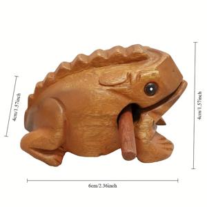 TEMU 1pc 손으로 조각된 열대우림 나무 개구리 조각품 - 현실적인 사운드 강화 나무 개구리 장식, 가정 및 사무실용, 이상적인 DIY 선물, 모든 방 스타일에 적합, 추수 감사절 장식에 적합