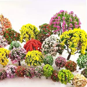 TEMU 32pcs 미니어처 페어리 가든 나무 세트, 혼합 보나이 모델, 인형집 꽃병 장식, 모스 랜드스케이프, DIY 공예, 기차 풍경용 정원 장식 - 플라스틱, 다양한 색상, 전기 없음