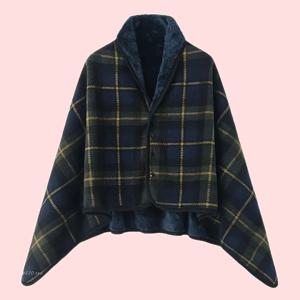 TEMU 2024 다기능 두꺼운 그리드 플리스 담요 - 따뜻한 숄, 방한 커버, 산후 낮잠 담요, 혼합 색상, 착용 가능한 담요