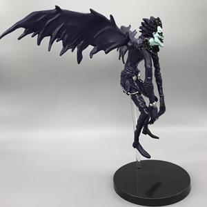 TEMU 18cm 검은 날개 달린 죽음의 신 PVC 피규어, 헤어 - 고딕 스타일 수집용 장난감, 다크 블루와 블랙, 빛나는 노란 눈, 할로윈 피규어