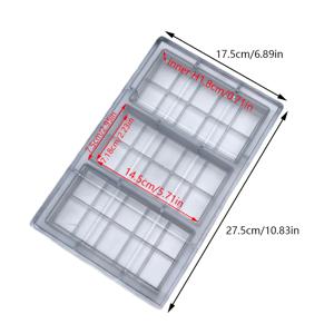 TEMU 1개 BPA 프리 플라스틱 초콜릿 몰드, 14.5x7.5x1.8cm, 다재다능한 블록 모양 DIY 공예, 크리스마스, 할로윈, 부활절, 하누카, 추수감사절에 이상적 - 투명
