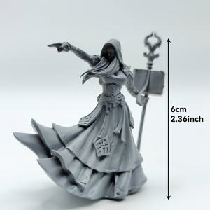 TEMU 1개 잊혀진 왕국 마법사 미니어처 - ABS 수지 미페인트 모델, RPG 게임 액세서리, 수집용 디스플레이 조각像