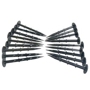 TEMU 50개 팩 6인치 검정 플라스틱 정원 말뚝, 내구성 있는 잡초 차단 조경 스테이플, 야외 사용을 위한 견고한 잡초 매트 핀