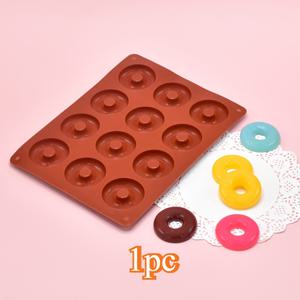 TEMU 1개 실리콘 도넛 몰드 - 12구, 식품 등급 베이킹 도구, 디저트 & 빵용, 바비큐 & 야외 요리에 완벽