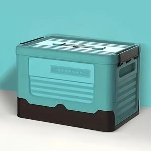 TEMU 대용량 야외 캠핑 보관함, 접이식 및 방수 플라스틱 보관 용기, 플립탑 디자인, 다기능 직사각형 보관함, 내구성 및 공간 절약, 가정용 잡동사니 보관에 적합, 가정, 자동차 트렁크, 기숙사, 피크닉, 야외 캠핑, 원예 등에 적용 가능, 상자, 캐비닛, 야외 보관용 랙