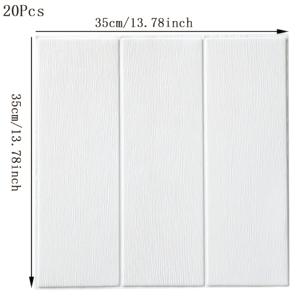 TEMU 20pcs 3D 목재 조각 벽 스티커, 현대적인 줄무늬 직사각형 벽 디자인, 두꺼운, 세척 가능한, 방수 비닐 벽 커버, 자체 접착식 벽지, 거실 침실 천장 리노베이션 장식