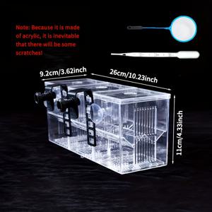TEMU 1pc AquaSafe 아크릴 물고기 격리 번식 상자, 투명 사각형 부화 흡입 컵 포함, 어항용, PMMA 재질, 구피, 베타, 작은 물고기에 안전합니다.