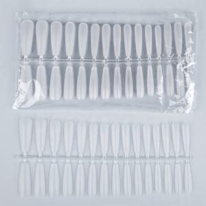 TEMU [300pcs 롱 코피너일 팁] 300pcs 롱 코피너일 팁, 투명 매트 네일 익스텐션, 트라페조이드 형태, 내구성 및 쉽게 적용, 초박형 디자인, 대부분의 손가락을 위한 9가지 크기, 가방에 포함