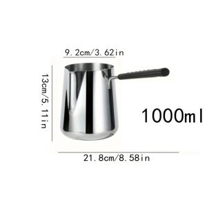 TEMU 1pc 스테인레스 스틸 커피 서버, 긴 손잡이, 350ml/600ml 용량, , 우유, 라떼 아트, 초콜릿, 버터 녹이기용 다용도 붓기 냄비, 가정, 레스토랑, 카페 사용에 적합, 휴일 주제 - 크리스마스, 할로윈, 부활절, 한ук카, 추수감사절
