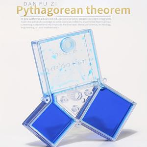 TEMU 1세트 정리 시범 모델 키트, 교육용 수학 도구, 직각 삼각형 증명, 전자제품이 아닌, PVC 소재, 교육 목적으로 배터리가 필요하지 않습니다.