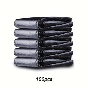 TEMU 100개 헤비듀티 상업용 쓰레기 봉투, 19.69x23.62인치, 초두께 플라스틱 안감, 최대 77.16파운드 수용 - 마당 및 음식물 쓰레기에 적합|음식물쓰레기통