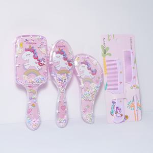 TEMU 만화 빗 세트 5개, 귀여운 만화 패턴의 에어 쿠션 빗과 미세한 이빨 빗, 건조하고 젖은 머리에 적합, 선물용으로 적합, 생일 선물