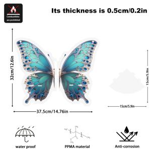 TEMU 1pc 클래식 나비 모양 아크릴 코너 벽걸이 트레이, 14.76in''X12.6in'', 매트 핏, 동물 테마, 다용도 룸 데코, 향기로운 아이템 및 그늘된 식물에 이상적, 홈 데코 액세서리|우아한 코너 트레이|정교한 디자인, 벽 장식