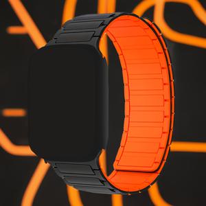 TEMU 애플워치 호환 자석 밴드 49mm 46mm 45mm 44mm 42mm 41mm 40mm 38mm 여성 남성용 스포츠 실리콘 스트랩, 아이워치 울트라 시리즈 6 SE 5 4