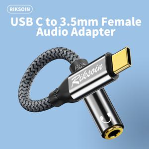 TEMU 1pc RIKSOIN USB C를 3.5mm 오디오 어댑터로, 나일론 브레이드 케이블, 고음질 DAC 디코딩, 부러짐 방지 디자인, 매트 핏, 삼성 S25/S24+/노트 20 울트라, 구글 픽셀 4/4XL, LG, 원플러스 10 프로 9/8 및 더 많은 Type-C 장치용 플러그 앤 플레이