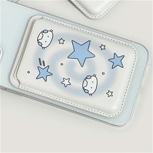 TEMU 아이폰 16Pro Max용 귀여운 고양이 그라데이션 스타 인조 가죽 지갑 케이스, 아이폰 13과 호환되는 자석 지갑, MagSafe 카드 홀더|카드지갑|아이폰케이스|지갑