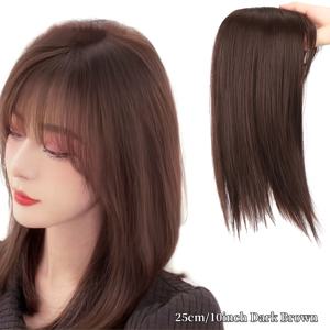 TEMU 시스루 3D 클립인 앞머리 - 자연스러운 룩 합성 헤어피스 여성용, 보이지 않는 화이트 헤어 커버, 헤어 클립