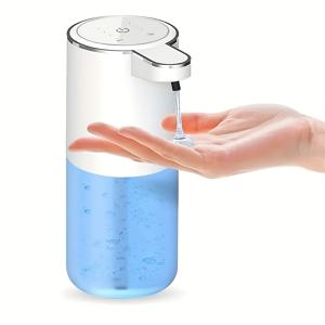 TEMU 조절 가능한 흐름, 400ml 용량, 벽걸이형, 누름 필요 없음 - 할로윈 & 크리스마스 장식에 완벽한 USB 충전식 자동 비누 디스펜서