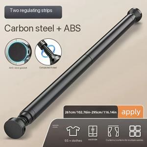 TEMU 1pc 고급 조절 가능한 텔레스코픽 옷 건조 막대 - 드릴 없음, 쉬운 설치, 샤워 커튼, 문, 옷장용 다용도 - 공간 절약, 녹방, 내구성 있는 금속 디자인, 욕실용 건조대|빨래건조대|커튼봉|샤워커튼