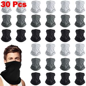 TEMU 30팩 남녀공용 목가이터, 폴리에스터 섬유 목워머 스카프, 자외선 차단 얼굴 마스크, 러닝, 하이킹, 사이클링용 다기능 헤드웨어 - 비직조 직물, 혼합 색상|마스크|스카프|KF94마스크