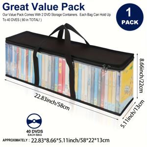 TEMU 1pc 다목적 PVC 보관 가방, 더블 지퍼, 방수 및 방습 CD, 책, 모자, 책, 장난감, 셔츠용 대용량 접이식 컨테이너 - 먼지 방지 및 휴대용