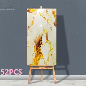 TEMU 52개 자체 접착 폼 벽 타일, 방수 PVC 장식 패널, 각 11.8x23.62인치, 커버 면적 0.18㎡, 침실, 거실 및 욕실 리모델링용 대리석 세라믹 타일 스티커