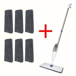 TEMU 다용도 마이크로화이버 스프레이 모프와 재사용 가능한 패드 - 목재, 라미네이트, 타일 및 세라믹 바닥의 습식 및 건식 청소에 이상적 - 주방, 욕실, 거실용 긴 손잡이, 모프 패드|물걸레청소기|패드